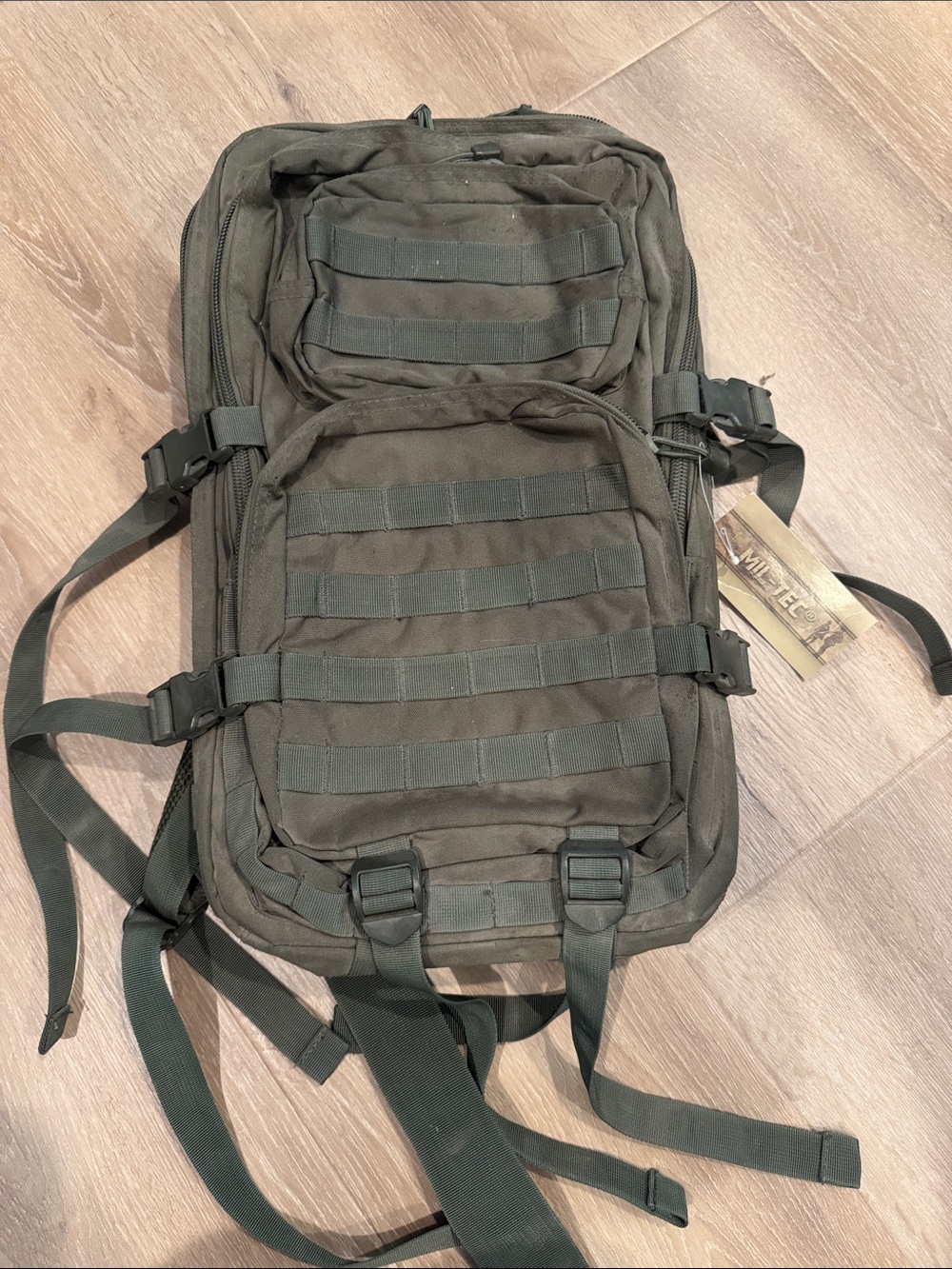 Mil-Tec Olive Green Tactical Backpack with MOLLE Webbing - Men Bags